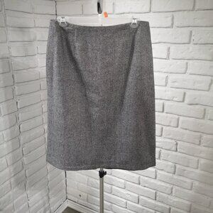 Jessica Ladies Size 6 Black & White Tweed Fully Lined Wool Blend Pencil Skirt